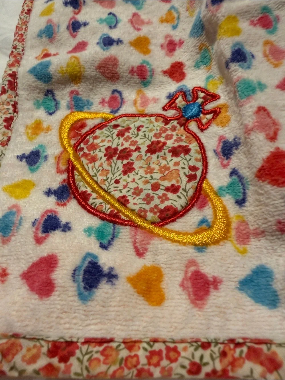 Vivienne Westwood Multi-Color Heart Print face towel